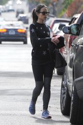 Jordana Brewster in Tights - Running Errands in West Hollywood 1/11/2016