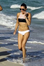 Katie Cassidy in a Bikini on a Beach in Miami, 12/31/2015