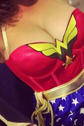 Kelly Brook as Wonder Woman on the Set of Keith & Paddy Show - January 2016