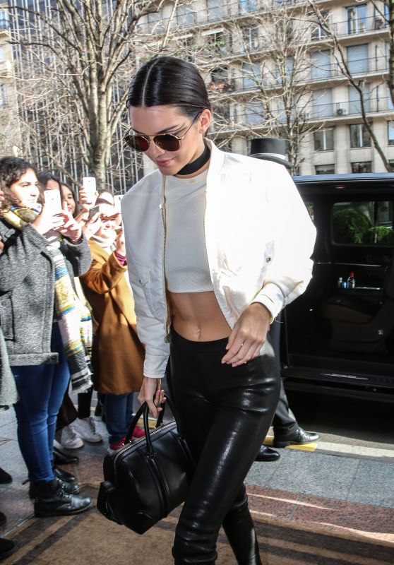 Kendall Jenner Street Fashion - at Her Hotel in Paris 1/26/2016