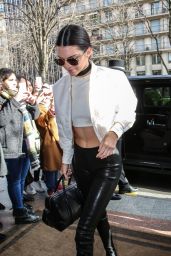 Kendall Jenner Street Fashion - at Her Hotel in Paris 1/26/2016