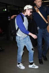 Kristen Stewart Airport Style - LAX in Los Angeles 1/25/2016 