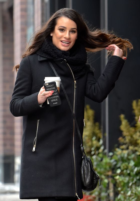 Lea Michele Casual Style - Out in NYC, 1/25/2016