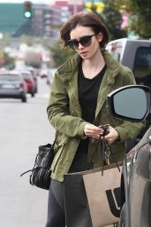 Lily Collins in Spandex - Out in Los Angeles 1/27/2016
