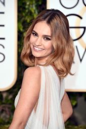 Lily James – 2016 Golden Globe Awards in Beverly Hills