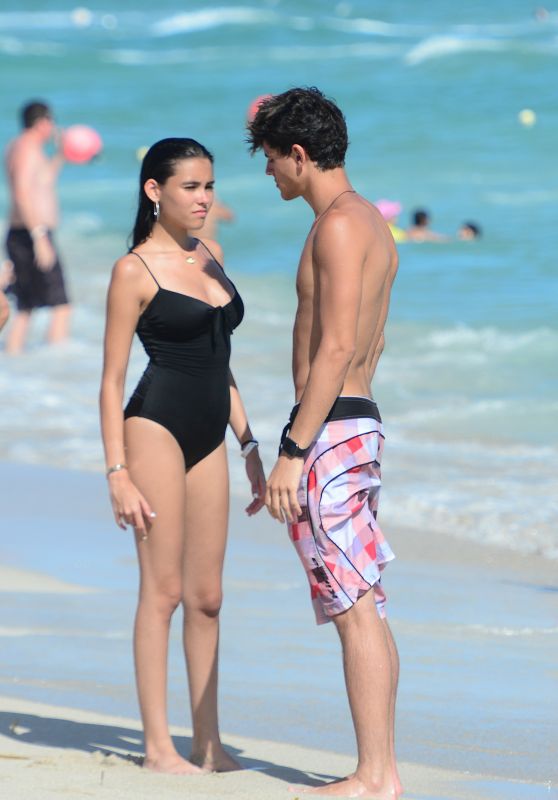 Madison Beer in a Swimsuit - Beach in Miami 12/31/2015