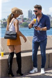 Melody Thornton - Enjoying a Flirty Drink at Opera Bay Overlooking Sydney Harbour, January 2016