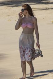 Nicola Roberts in Bikini Top on the beach in Barbados 1/29/2016