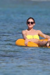 Olivia Palermo in Yellow Bikini at a Beach in St Barts 1/4/2016