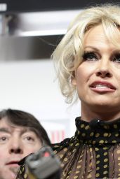 Pamela Anderson - Gives a Press  Conference With French Deputy Laurence Abeille in Paris, January 2016