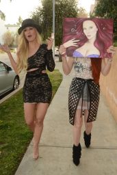 Phoebe Price and Ana Braga - Celebrate National Hat Day in Studio City 1/15/2016