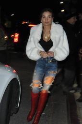 Pia Mia Perez in Ripped Jeans and Knee High Boots - Leaving the Nice Guy in West Hollywood 1/14/2016 
