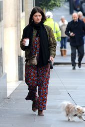 Pixie Geldof - Walking Her Dog, Buster Sniff, in Central London 1/19/2016
