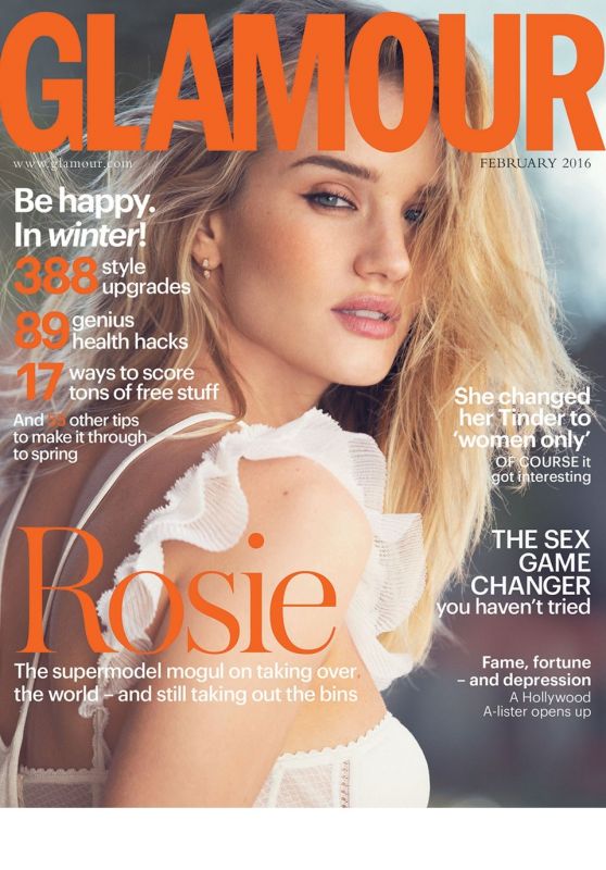 Rosie Huntington-Whiteley - Glamour Magazine UK Februrary 2016 Cover