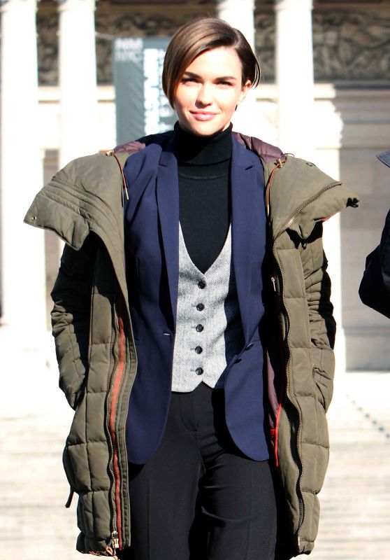 Ruby Rose filming John Wick 2 in Rome, January 2016