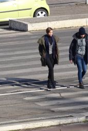 Ruby Rose filming John Wick 2 in Rome, January 2016