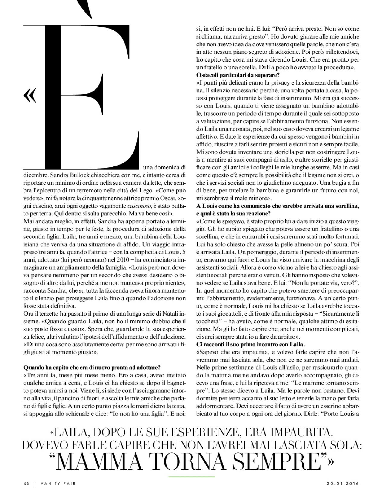 Sandra Bullock - Vanity Fair Magazine Italy January 2016 Issue • CelebMafia