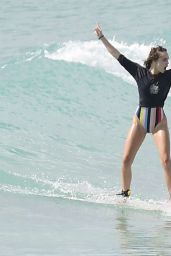 Suki Waterhouse in a Swimsuit – Surfing in Barbados 1/4/2016 