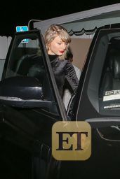 Taylor Swift in Leggy Black Dress on Date Night With Calvin Harris 1/12/2016