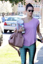 Alessandra Ambrosio is Leggy in TIghts - Out in Brentwood 2/9/2016 