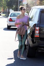 Alessandra Ambrosio is Leggy in TIghts - Out in Brentwood 2/9/2016 