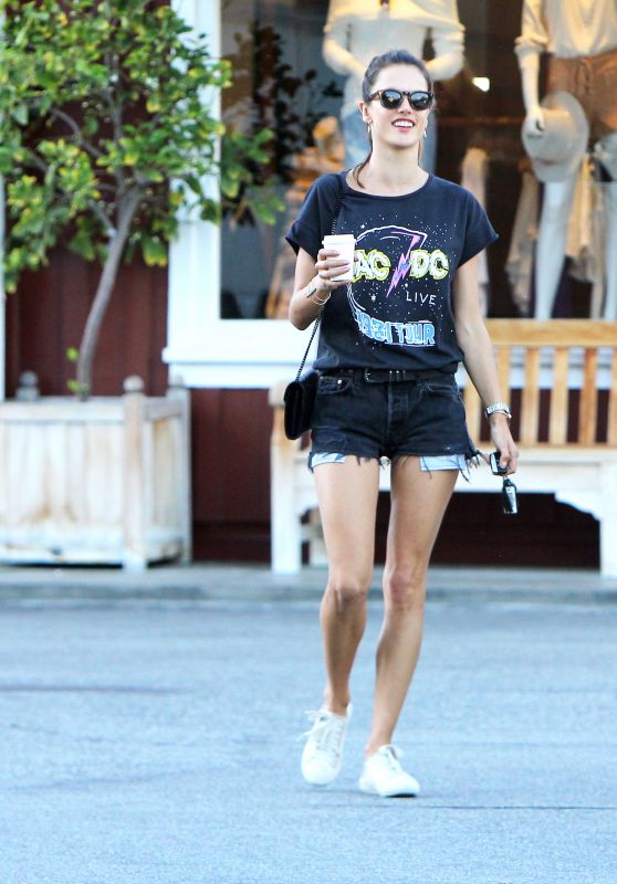 Alessandra Ambrosio Leggy in Shorts - Out in Brentwood, CA 2/16/2016