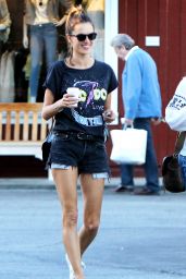 Alessandra Ambrosio Leggy in Shorts - Out in Brentwood, CA 2/16/2016