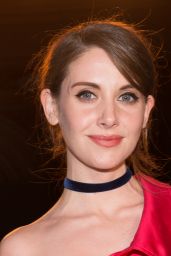 Alison Brie Hot in Little Red Dress - Monse Fall 2016 Fashion Show - NYFW, 2/12/2016