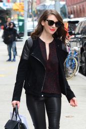 Alison Brie Style - Leaving The Andy Cohen Show in New York City 2/4/2016