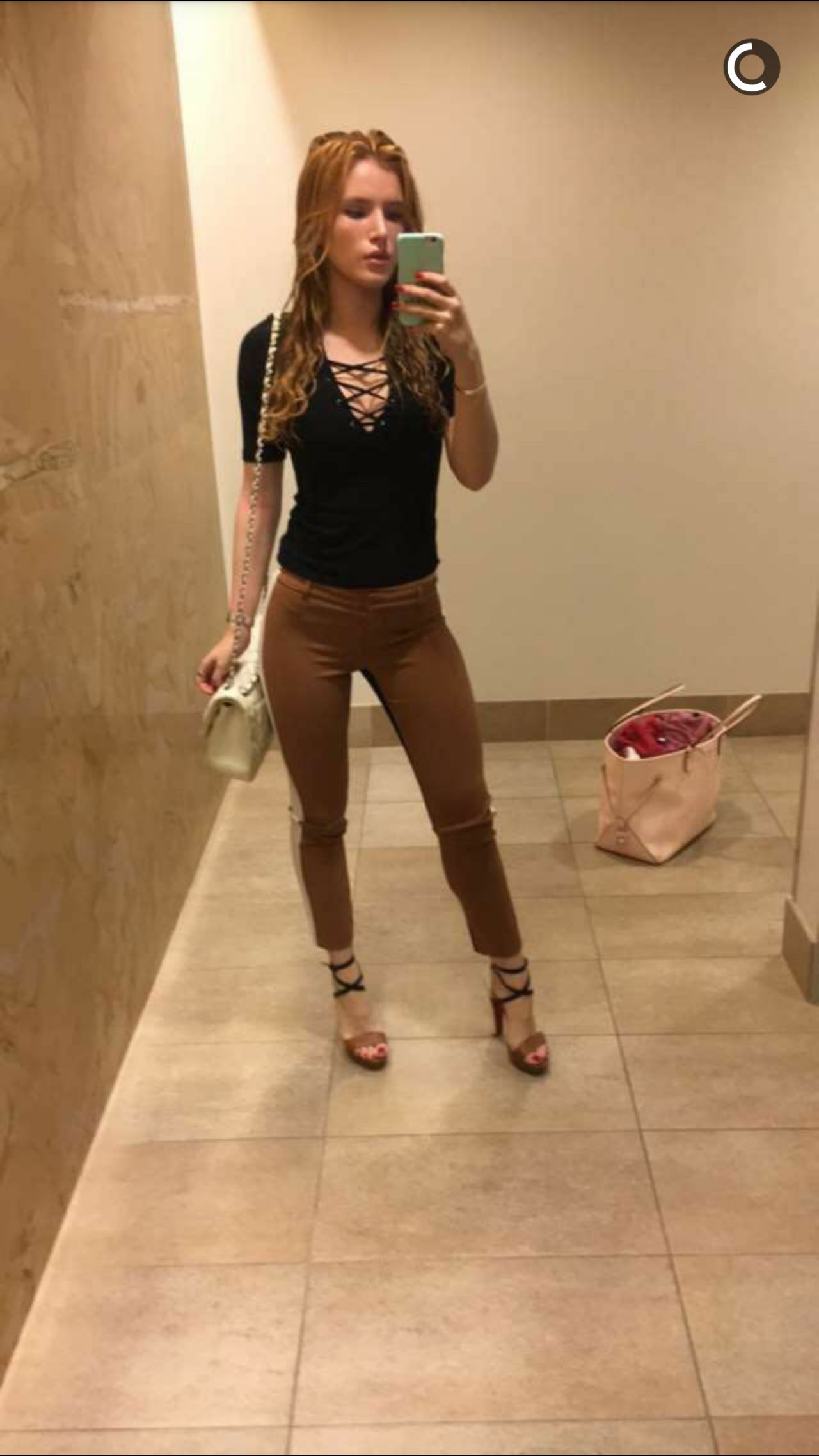 Bella Thorne - Snapchat Mirror Selfies 2/2/2016.