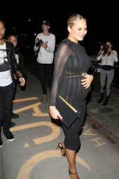 Chrissy Teigen Night Out Style – Beverly Hills Salon’s Grand Opening 2/4/2016