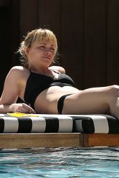 Christina Ricci in Black Bikini at a Pool in Miami, FL February 2016