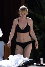 Christina Ricci in Black Bikini at a Pool in Miami, FL February 2016