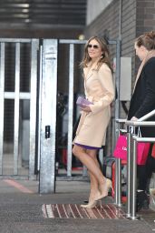 Elizabeth Hurley Style - Arriving for an Interview on the Lorraine Show in London, February 2016