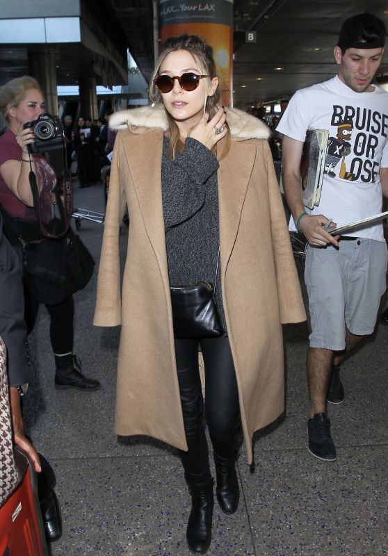 Elizabeth Olsen  Airport Style - at LAX in Los Angeles 2/25/2016 