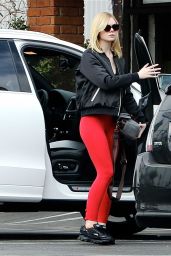 Elle Fanning in Red Tights - Out in Los Angeles, 1/30/2016