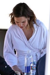 Emilia Clarke - Preparing for a Photo Shoot in Malibu 2/4/2016