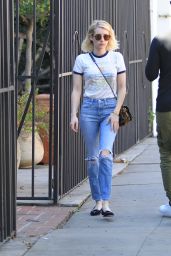 Emma Roberts in Ripped Jeans - Out in Beverly Hills 2/9/2016 