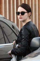 Emma Stone - Leaving Meche Salon With a Dark New Hair For Her New Movie 2/5/2016