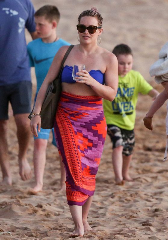 Hilary Duff Wearing Bikini Candids - Beach in Maui 2/7/2016 