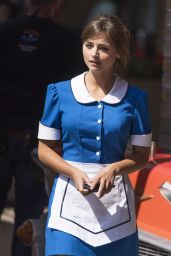 Jenna-Louise Coleman - on the set of 