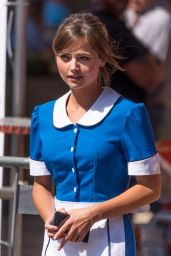 Jenna-Louise Coleman - on the set of 