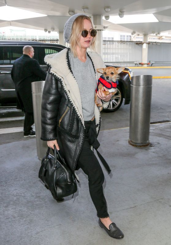 Jennifer Lawrence Departs JFK International Airport in New York City, 2/19/2016