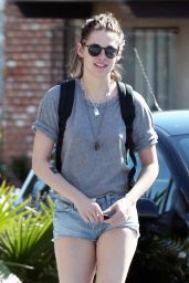 Kristen Stewart Leggy in Jeans Shorts - Out in Los Feliz 2/12/2016 