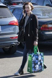 Lily Collins - Shopping at Pavilions Supermarket in Los Angeles, CA 2/4/2016