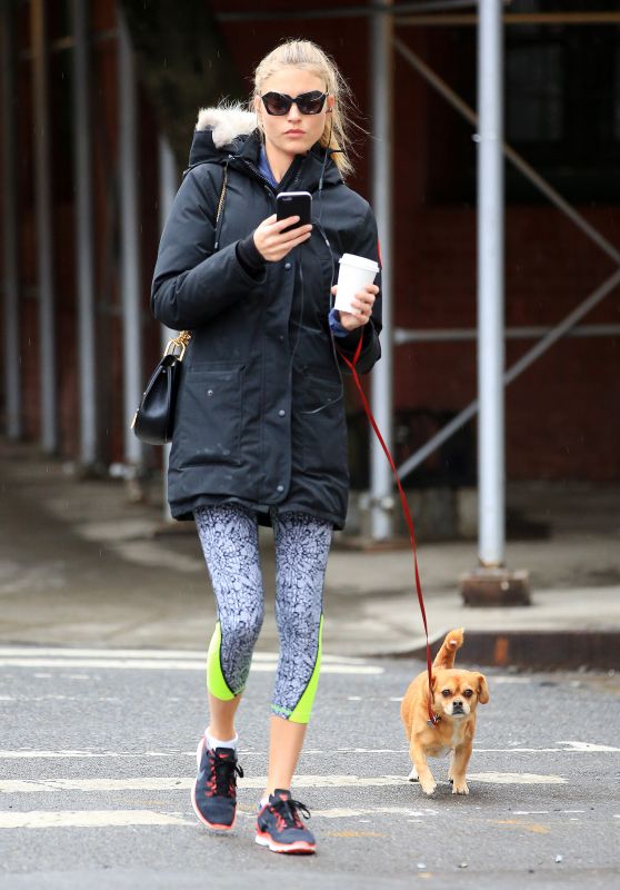 Martha Hunt - Walks Her Dog in New York City 2/3/2016