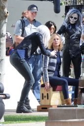 Melissa Benoist - Supergirl Set Photos - Los Angeles 2/22/2016