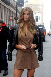 Nina Agdal Is Stylish - Out in NYC, February 2016