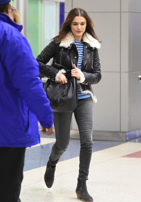 Rachel Weisz Casual Style - JFK Airport in NYC 2/2/2016 