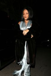 Rihanna Night Out Style - at The Via Alloro Restaurant in Los Angeles 2/21/2016 